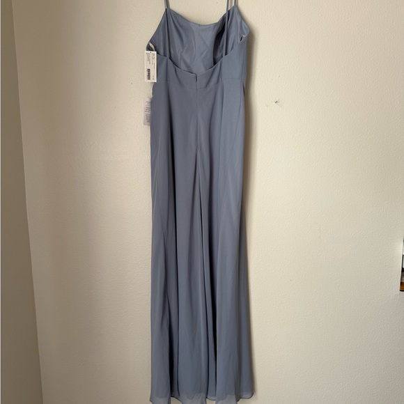 NWT Jenny Yoo Shoshanna Dress Cambray Luxe Chiffon Blue Size 12 - Picture 5 of 10